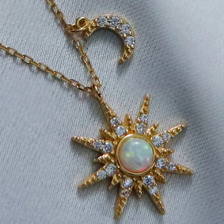 To Unbiological Daughter - We Are Forever Linked Together Moon And Star Necklace - Image 2