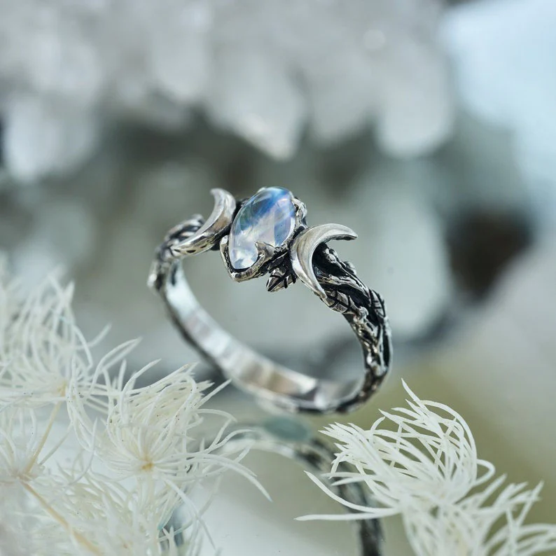 Moonstone Ring“Soma”-SS-Moonstone Jewelry - Image 10