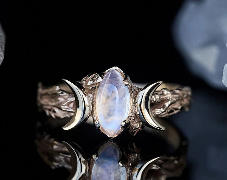 Moonstone Ring“Soma”-SS-Moonstone Jewelry - Image 11