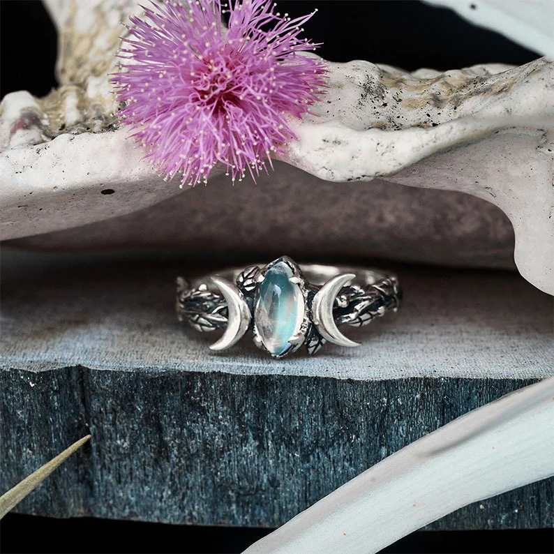 Moonstone Ring“Soma”-SS-Moonstone Jewelry - Image 5