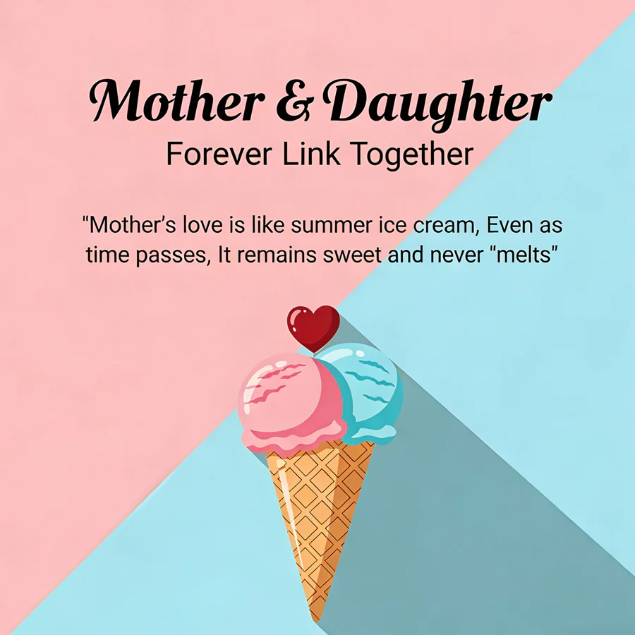 Mother And Daughter Sweet Ice Cream Custom Birthstones Necklace - Image 12
