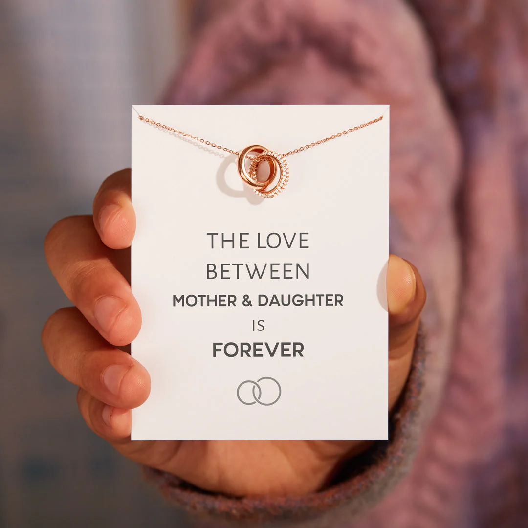 Mother Daughter Love Forever Interlocking Necklace - Image 3