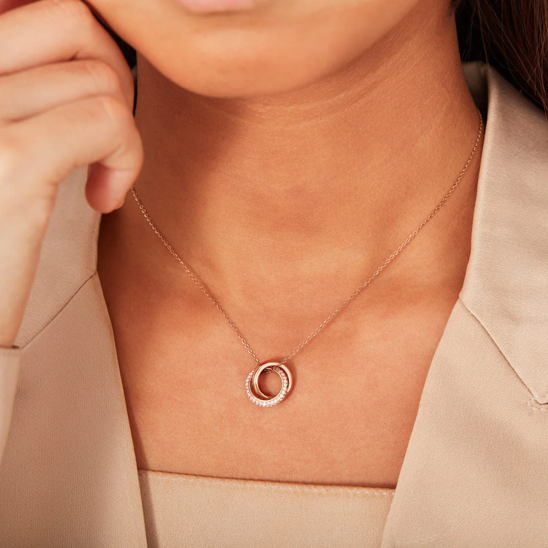 Mother Daughter Love Forever Interlocking Necklace - Image 4