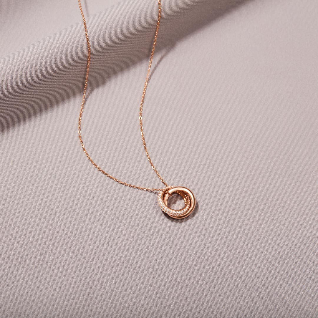 Mother Daughter Love Forever Interlocking Necklace - Image 6