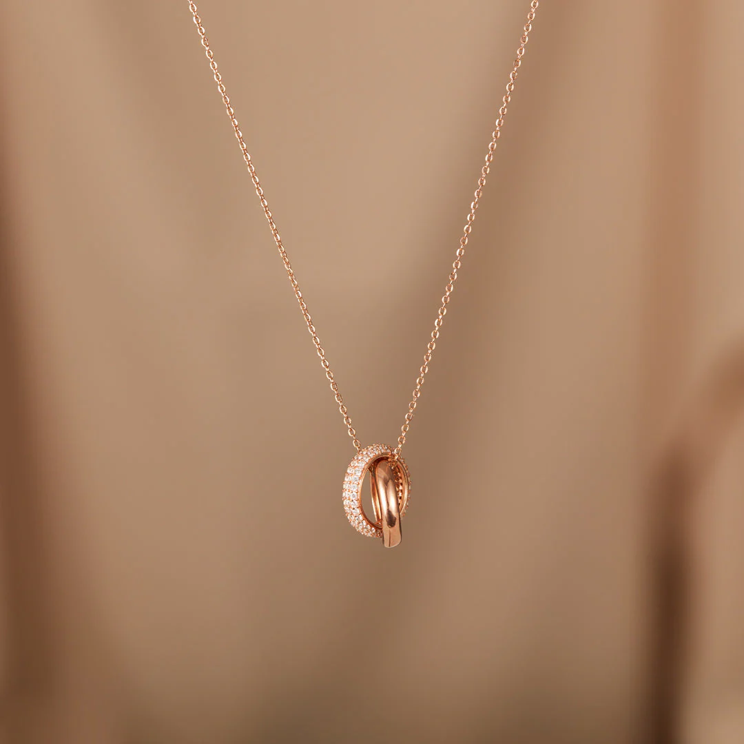 Mother Daughter Love Forever Interlocking Necklace - Image 7