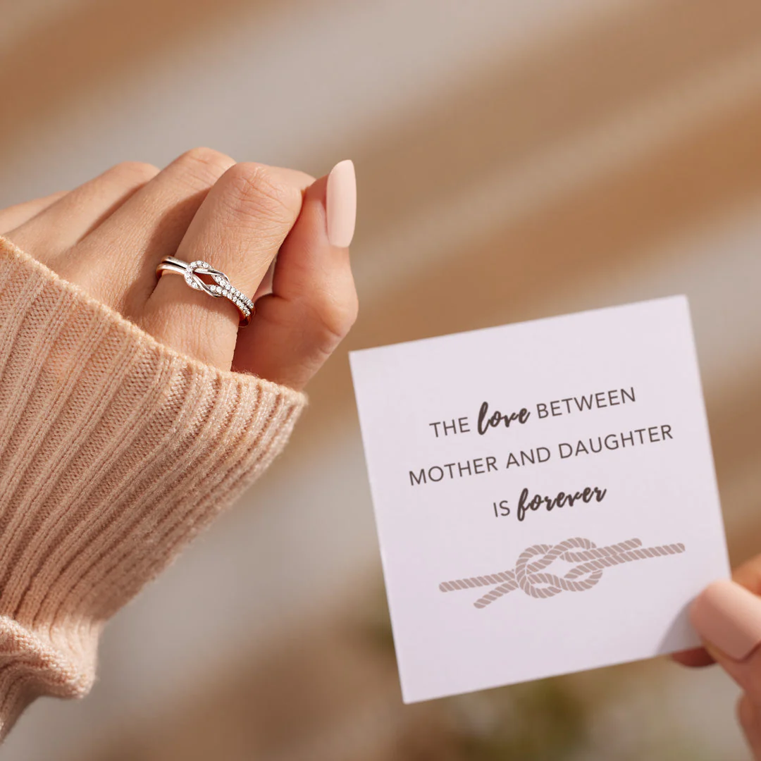 Mother & Daughter Ring - Square Knot Ring - Image 3