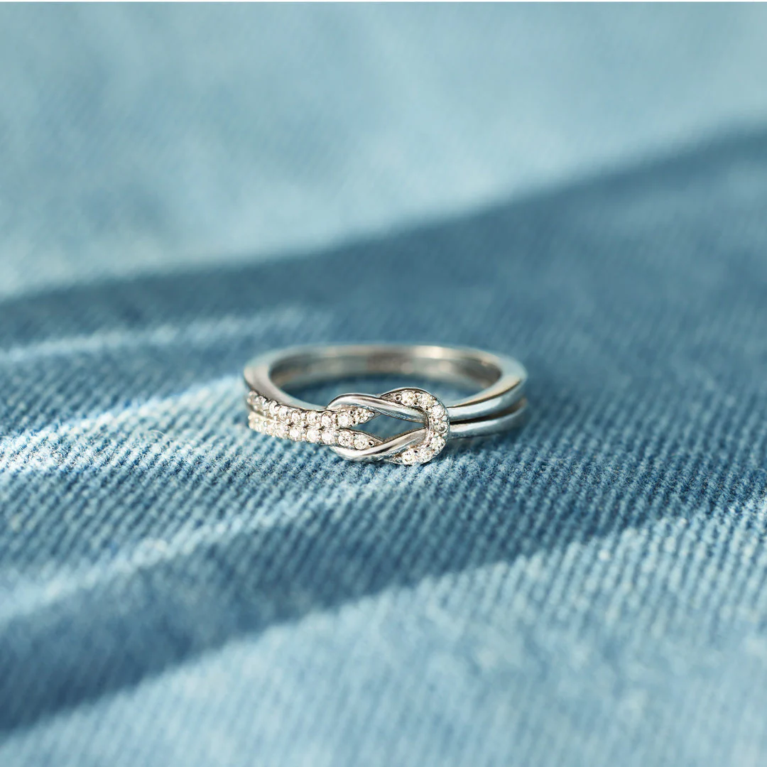 Mother & Daughter Ring - Square Knot Ring - Image 4
