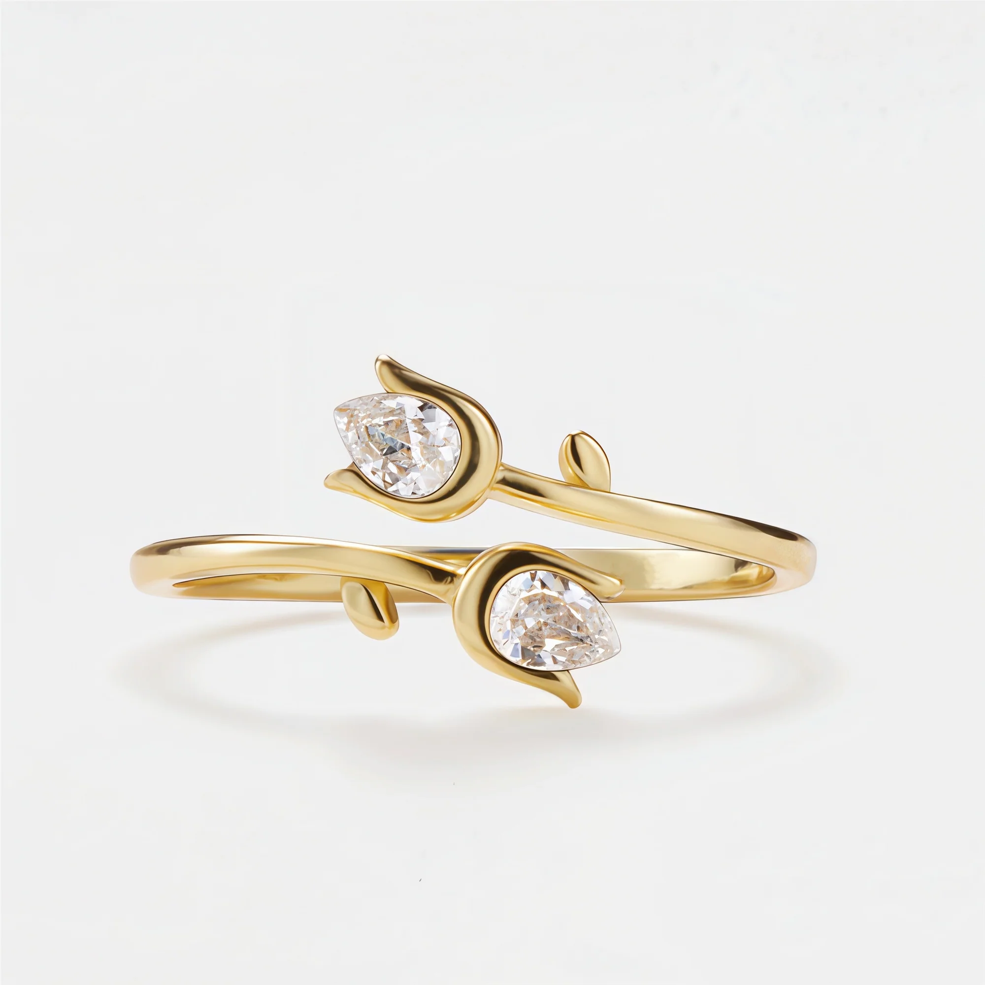 Mother&Daughter Double Birthstones Tulip Ring - Image 11