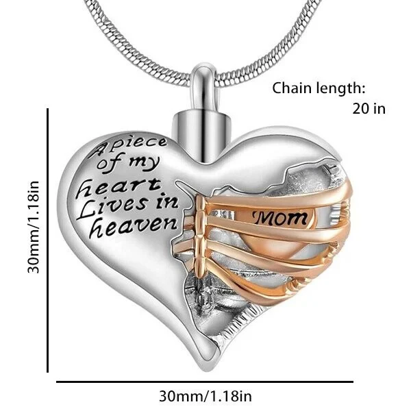 🔥Summer Hot Sale🌊	 A Piece Of My Heart Lives In Heaven - Chain and Urn Pendant - Image 3