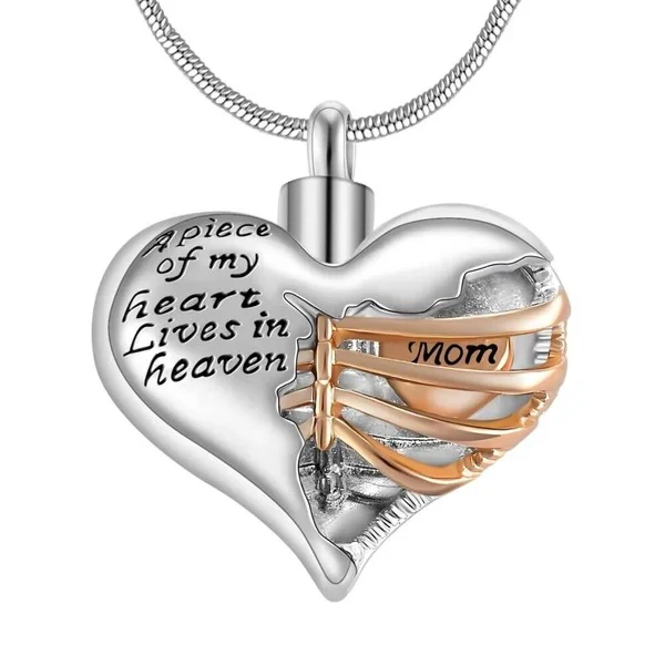 🔥Summer Hot Sale🌊	 A Piece Of My Heart Lives In Heaven - Chain and Urn Pendant - Image 5