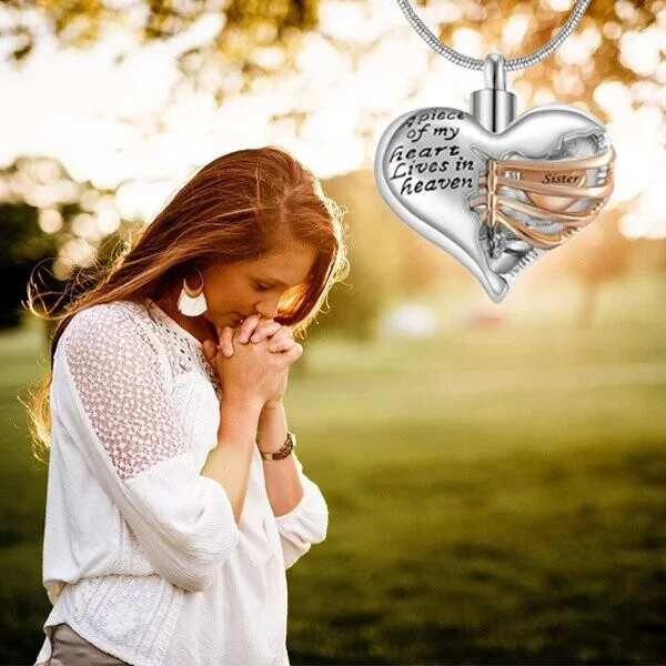 🔥Summer Hot Sale🌊	 A Piece Of My Heart Lives In Heaven - Chain and Urn Pendant - Image 6