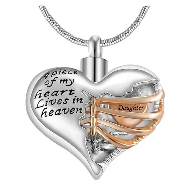 🔥Summer Hot Sale🌊	 A Piece Of My Heart Lives In Heaven - Chain and Urn Pendant - Image 9