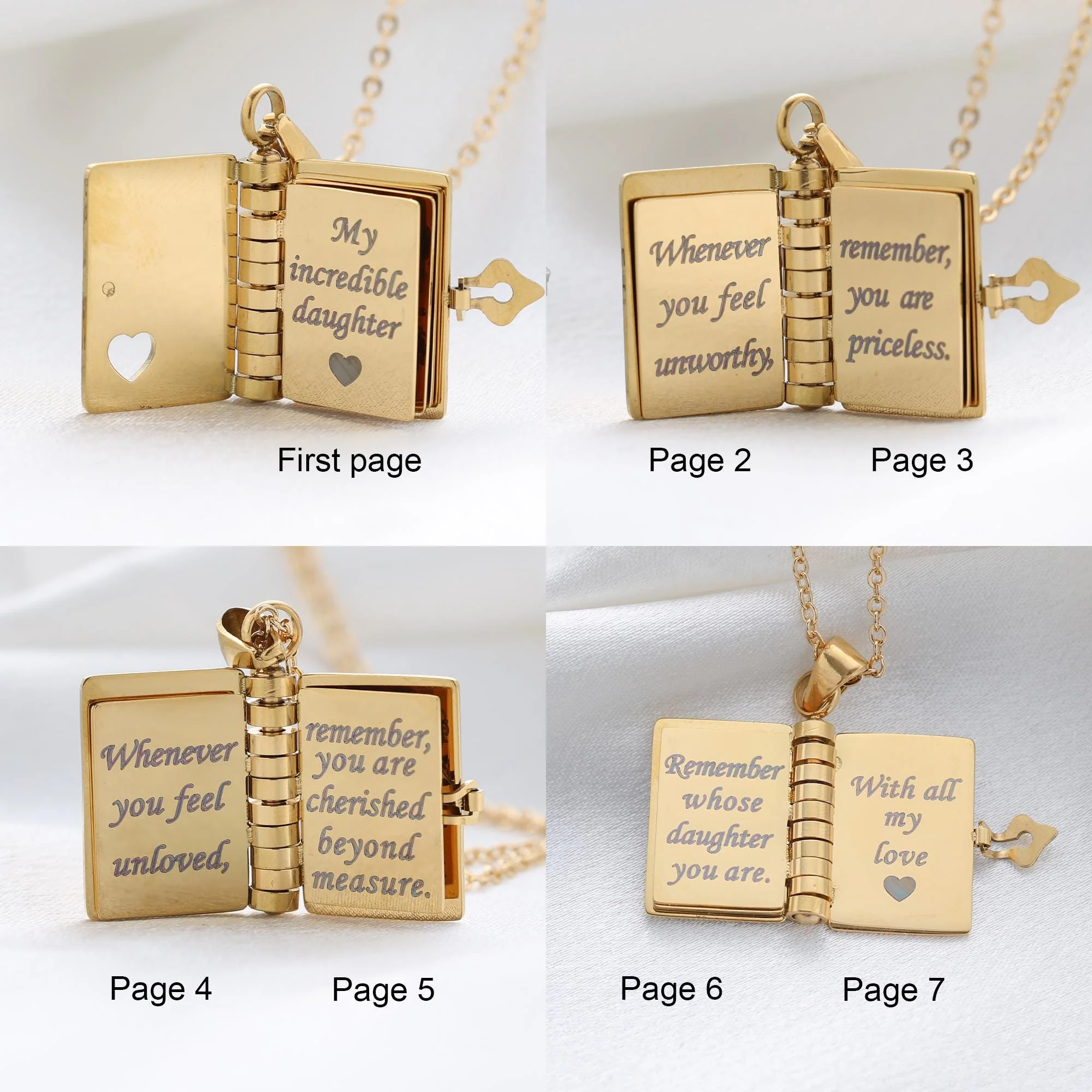 For Daughter -My Little Star Book Necklace - Image 3