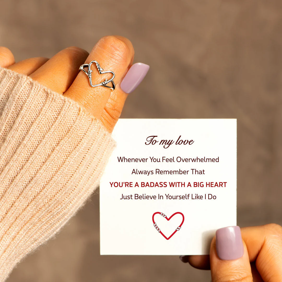 My Love You're Badass With A Big Heart Wire Ring - Image 3