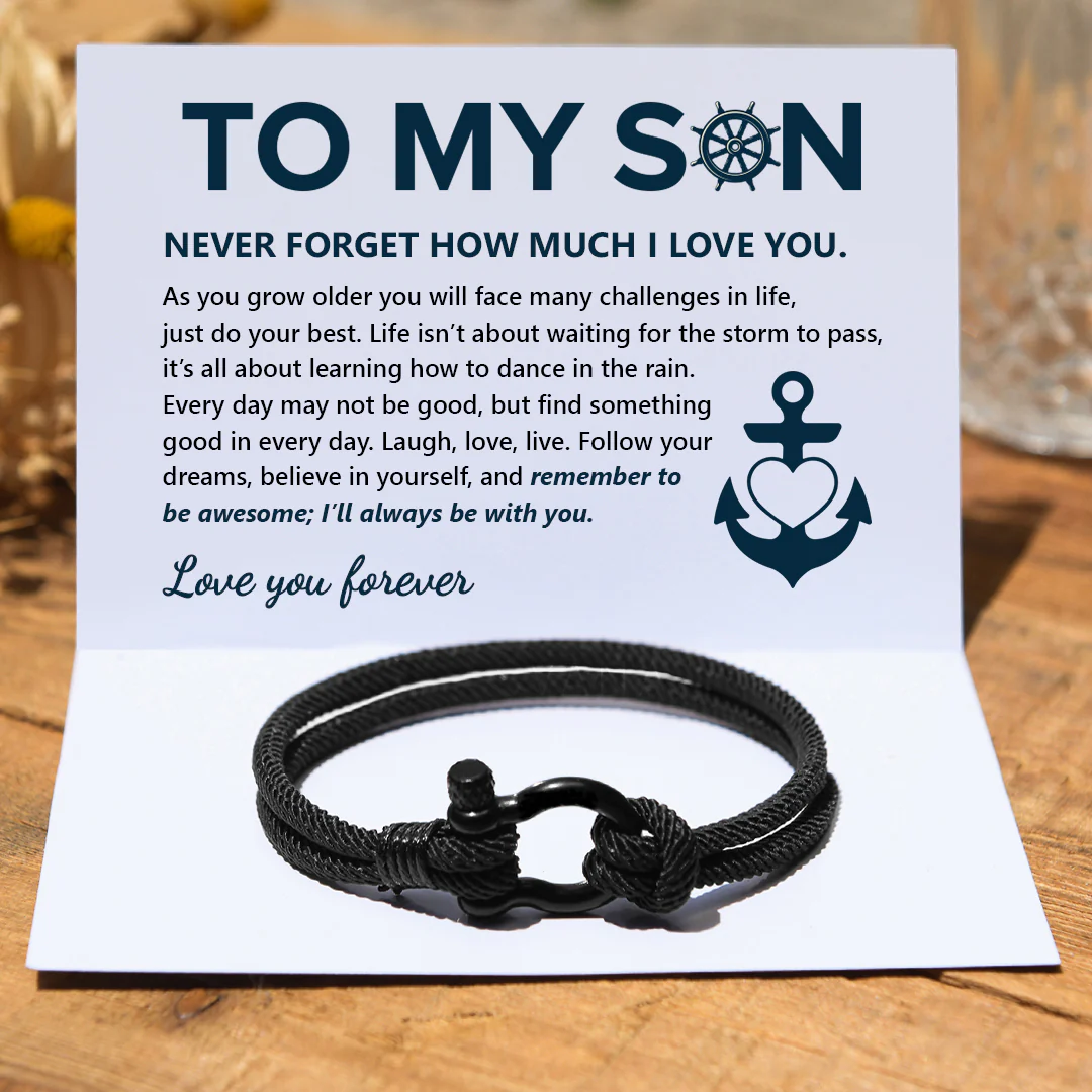 🔥Summer Hot Sale🌊	To My Son Love You Forever Nautical Bracelet - Image 3