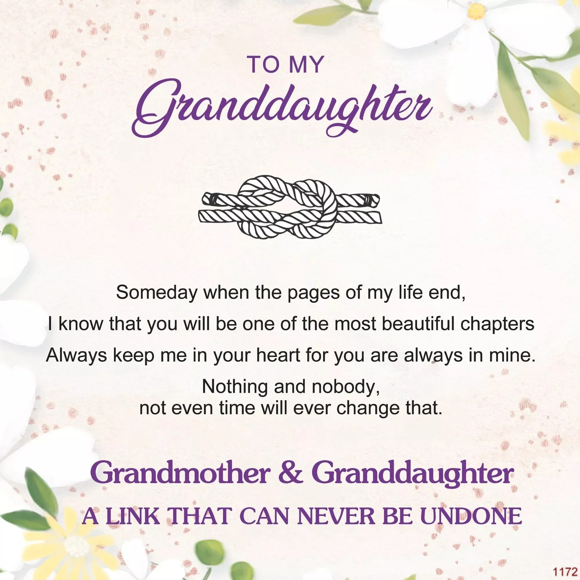 Grandmother & Granddaughter A LINK THAT CAN NEVER BE UNDONE Bracelet - Image 7