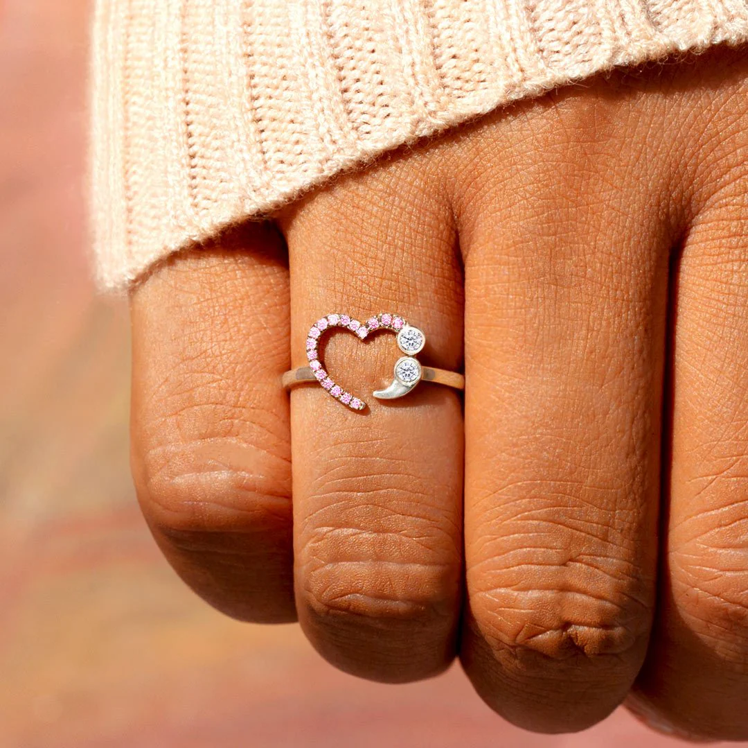 Never Give Up No Matter What Semicolon Ring - Image 3
