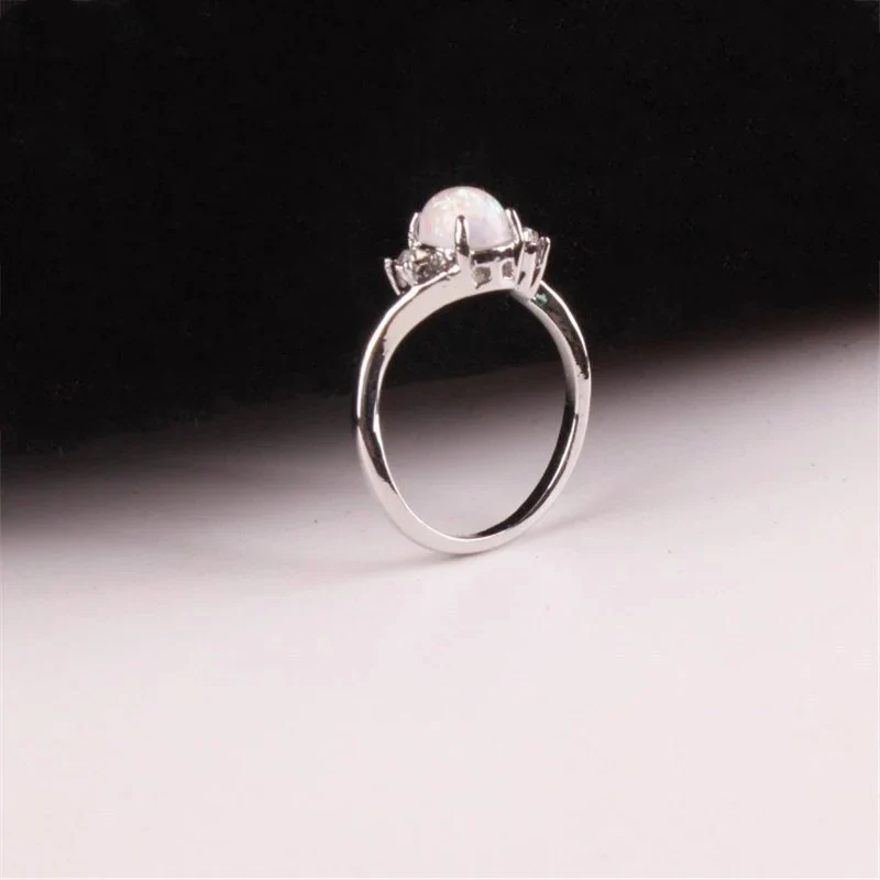 Oval Cut Fire Opal Ring - Image 3