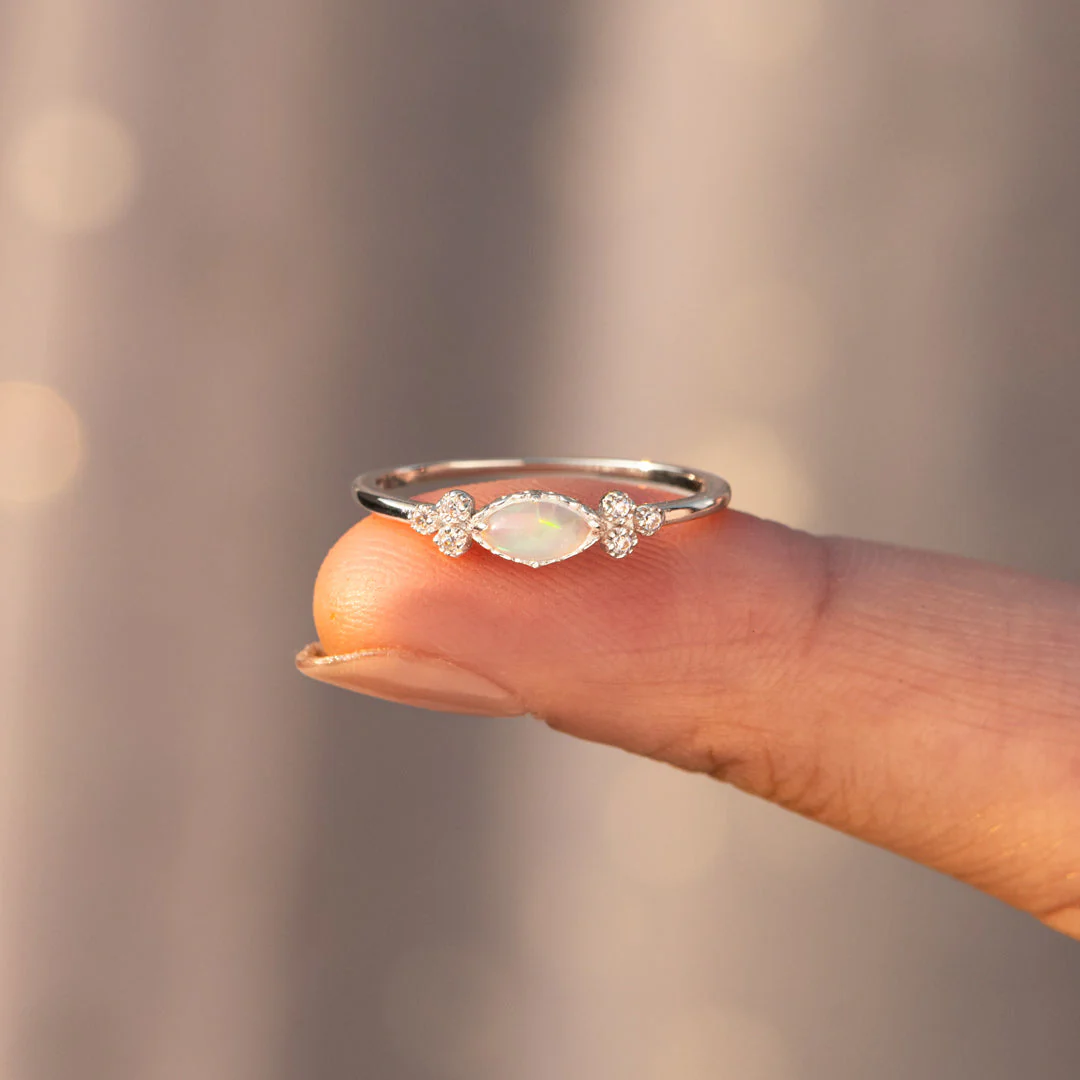 The Purest Love Matching Oval Cut Opal Ring - Image 4