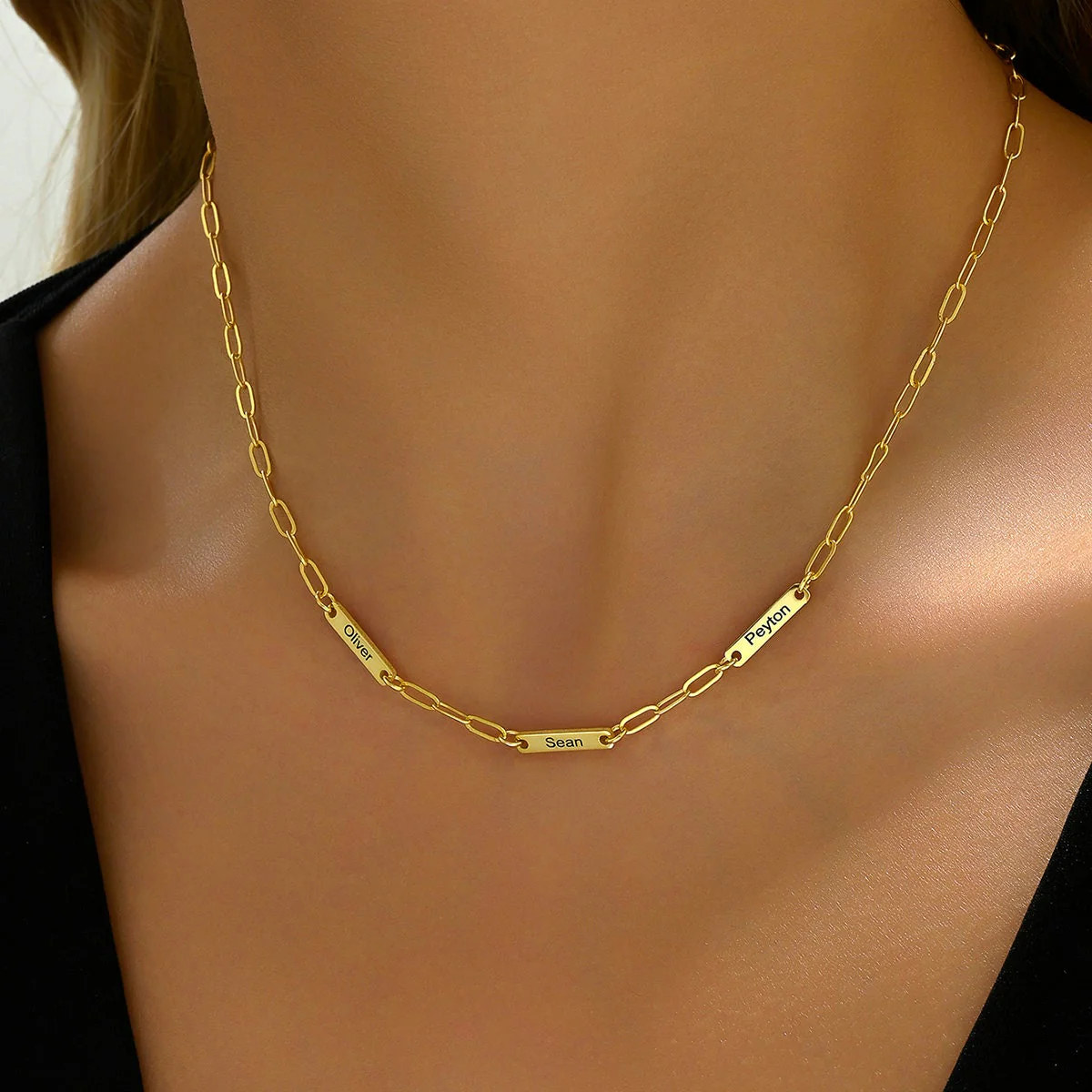 Minimalist Paperclip Personalized Name Necklace