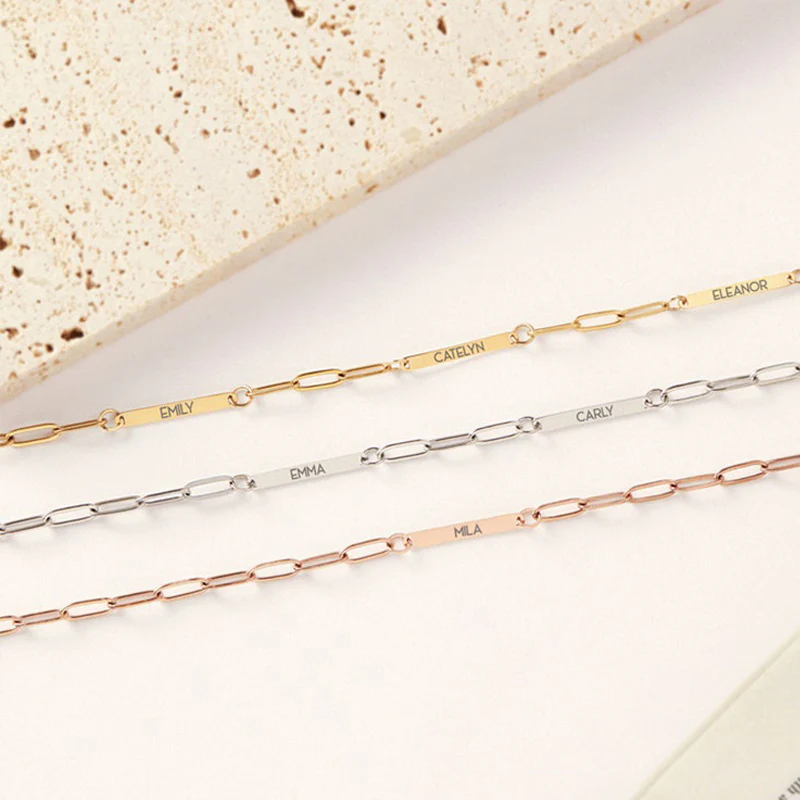 Minimalist Paperclip Personalized Name Necklace - Image 6