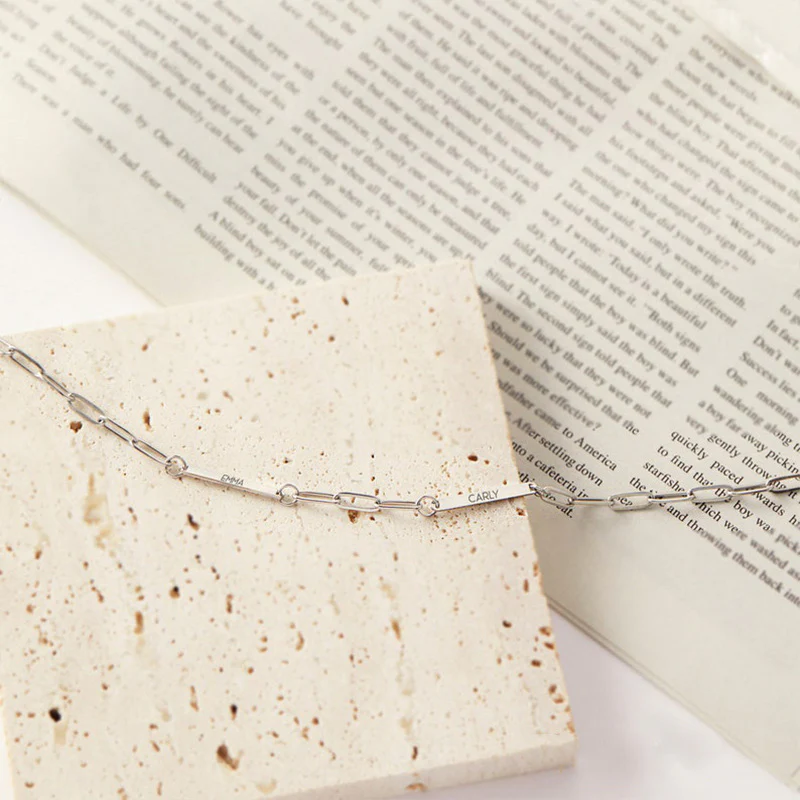 Minimalist Paperclip Personalized Name Necklace - Image 8