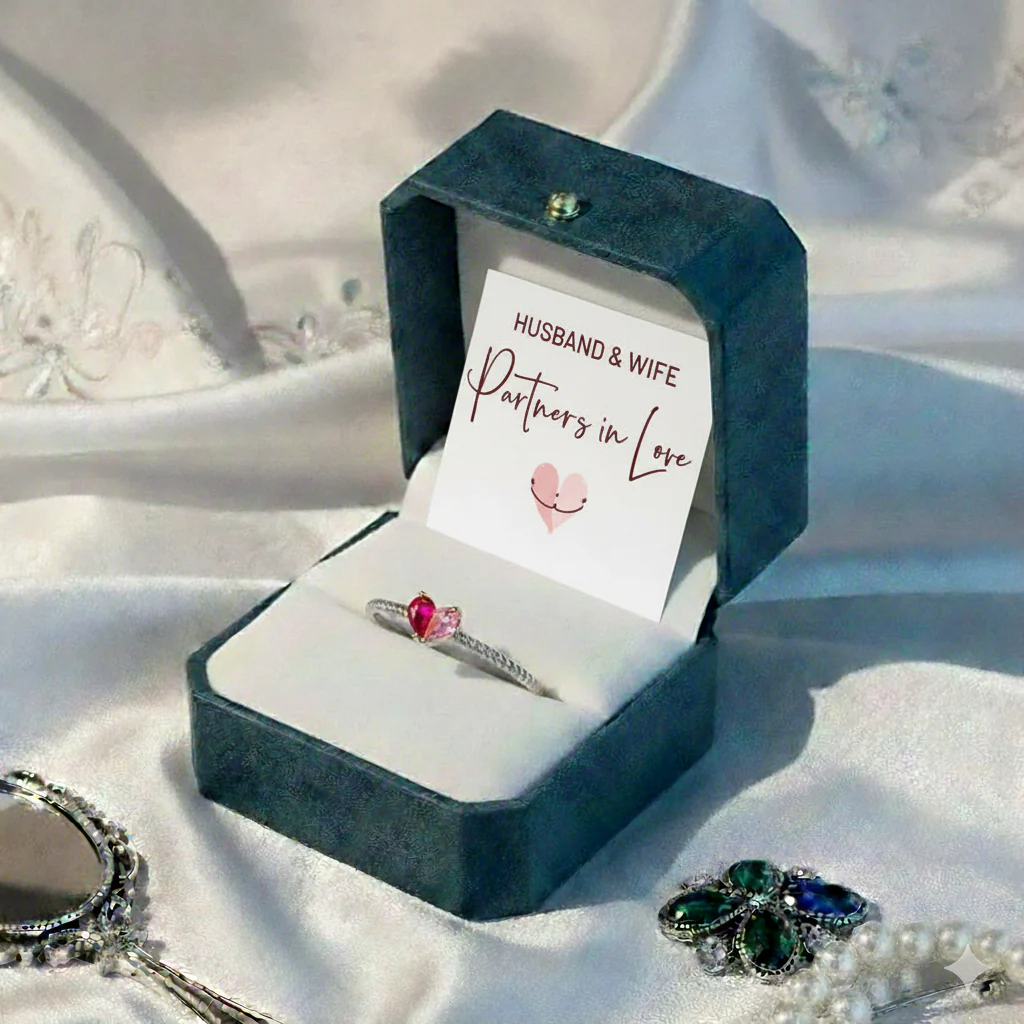 For Love - Partners In Love Heart Custom Birthstone Ring - Image 11