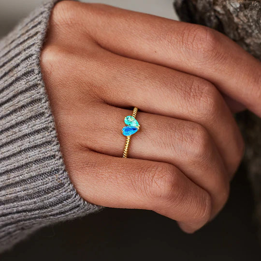 For Love - Partners In Love Heart Custom Birthstone Ring - Image 3