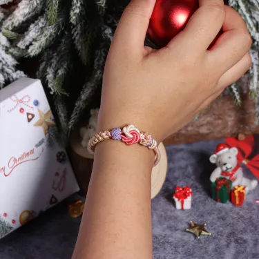 For Granddaughter - A LINK THAT CAN NEVER BE UNDONE Peach Blossom Knot Bracelet - Image 6
