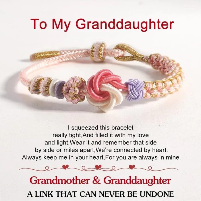 FOR GRANDDAUGHTER🩷A LINK THAT CAN NEVER BE UNDONE Peach Blossom Knot Bracelet