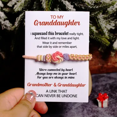 FOR GRANDDAUGHTER🩷A LINK THAT CAN NEVER BE UNDONE Peach Blossom Knot Bracelet - Image 3