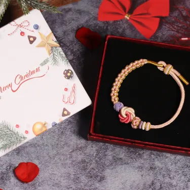 FOR GRANDDAUGHTER🩷A LINK THAT CAN NEVER BE UNDONE Peach Blossom Knot Bracelet - Image 5