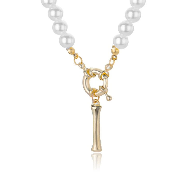 Personal Pearl Necklace Choker Alphabet A-Z - Image 11