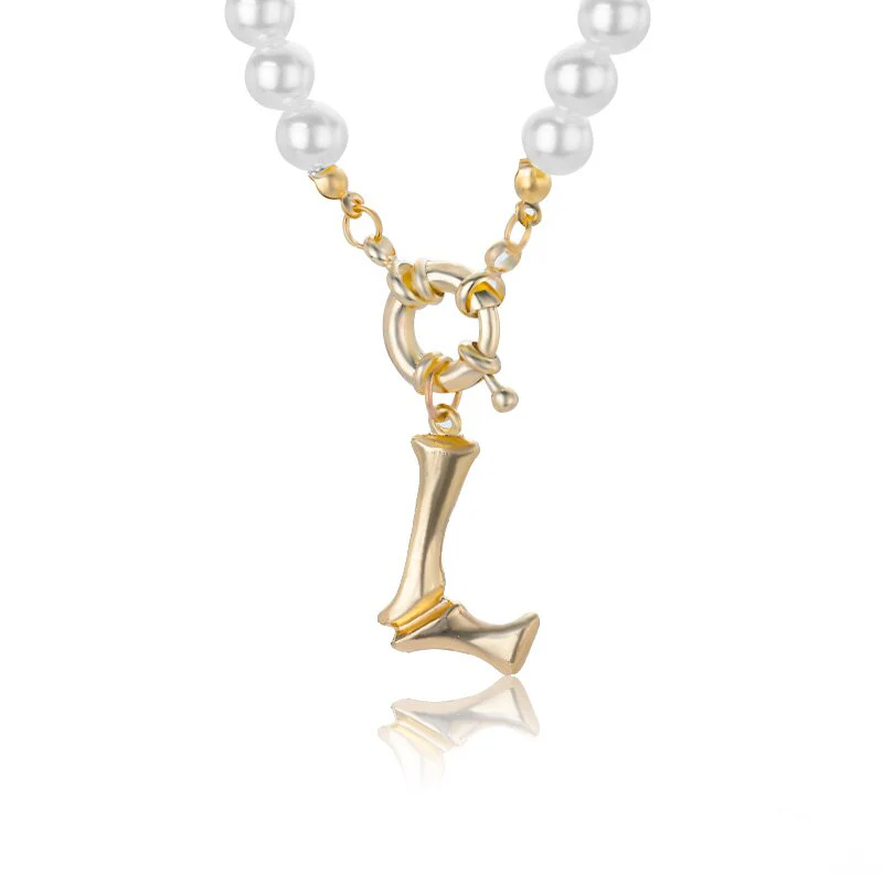 Personal Pearl Necklace Choker Alphabet A-Z - Image 14