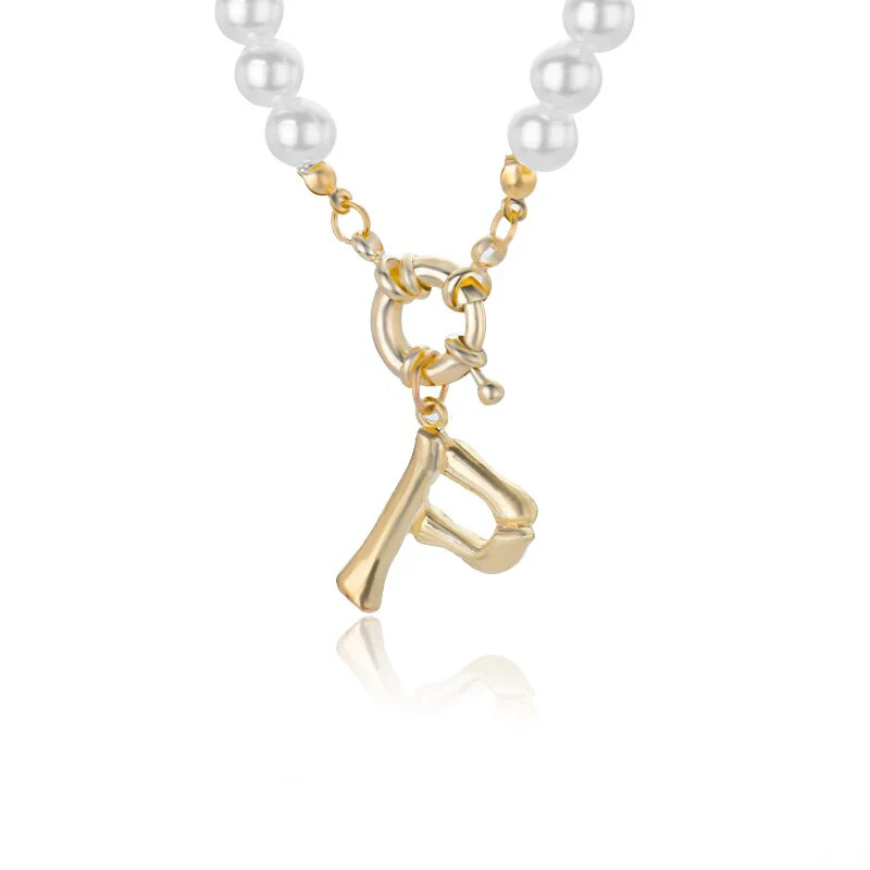 Personal Pearl Necklace Choker Alphabet A-Z - Image 18