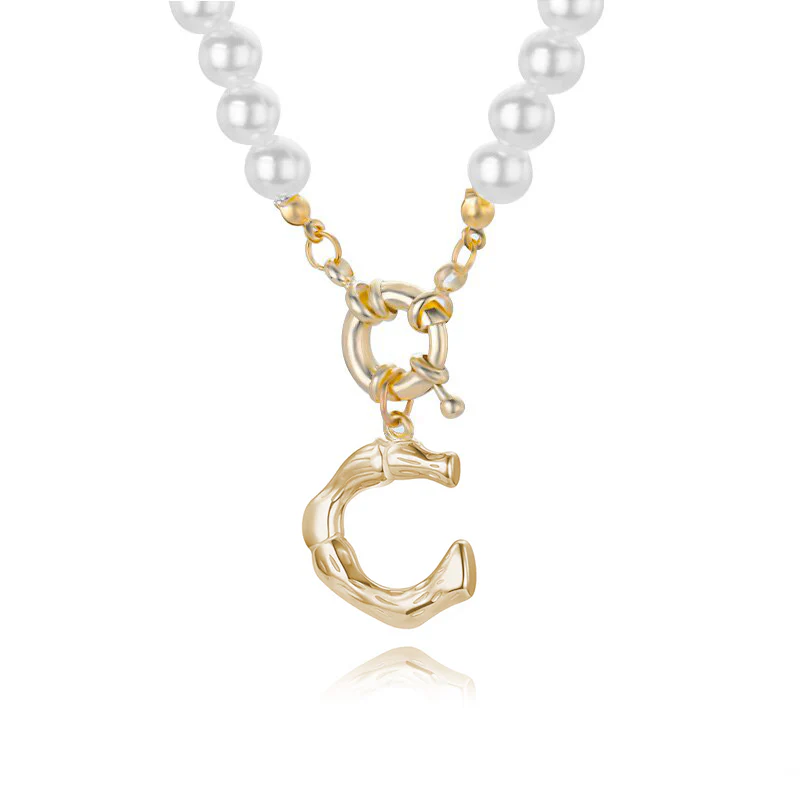 Personal Pearl Necklace Choker Alphabet A-Z - Image 5