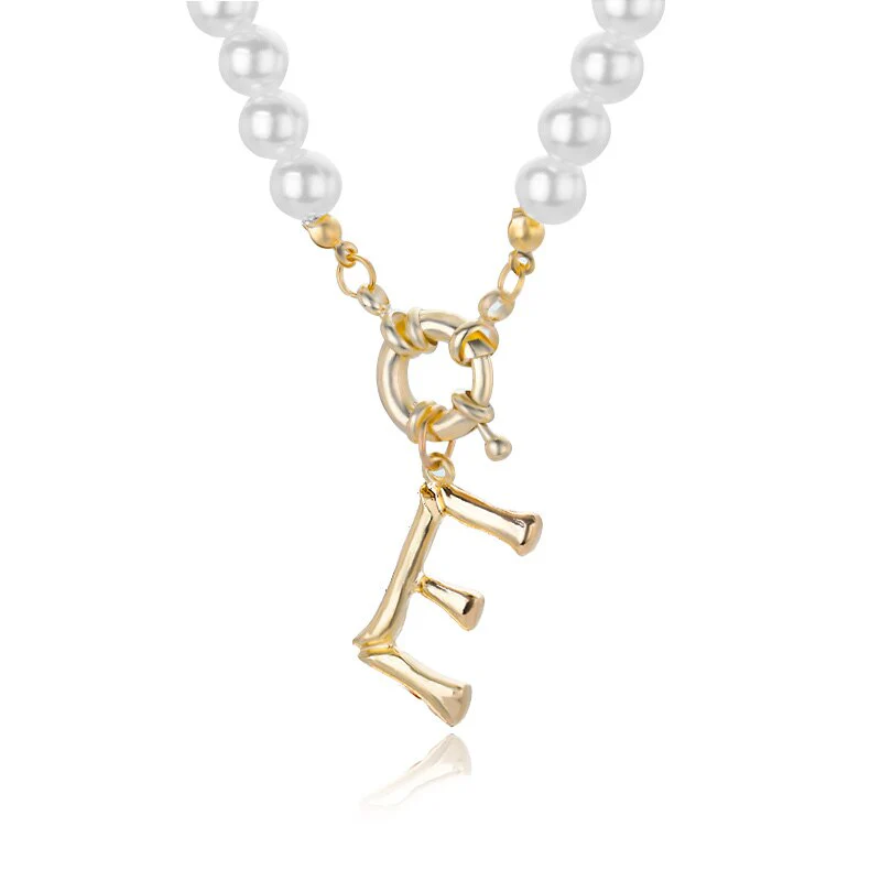 Personal Pearl Necklace Choker Alphabet A-Z - Image 7