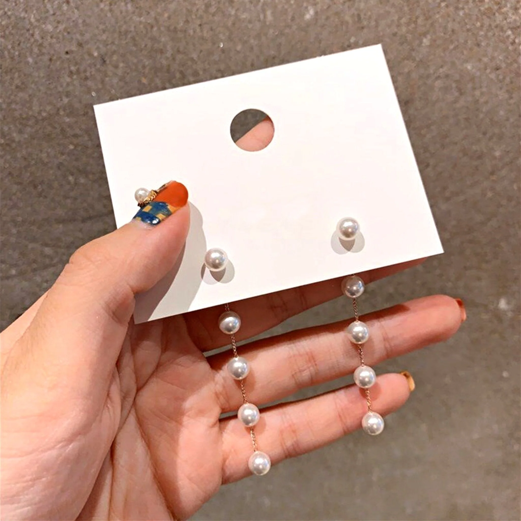 Pearl Drop Earrings - Image 3