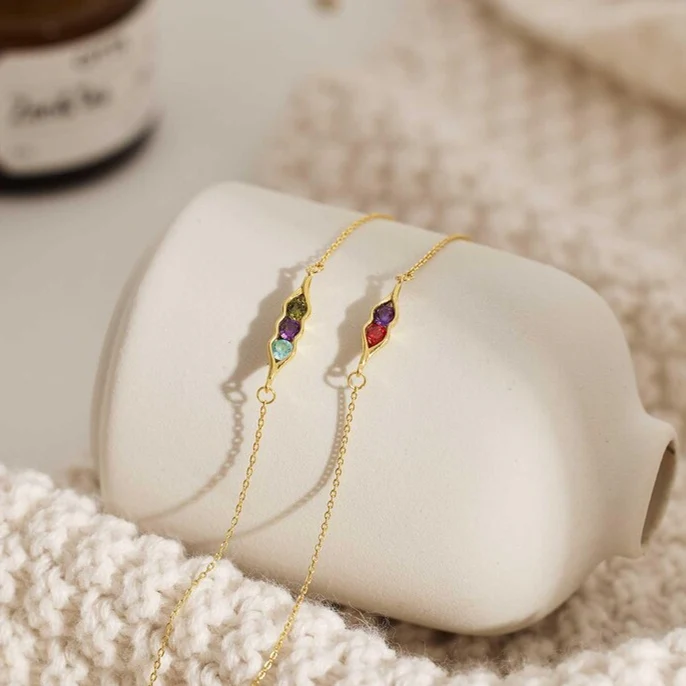 For Friend- We're Peas in a pod Birthstone Bracelet - Image 5