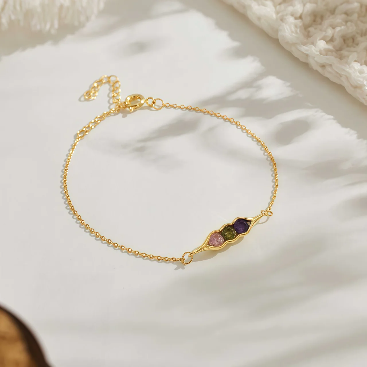 For Friend- We're Peas in a pod Birthstone Bracelet - Image 6