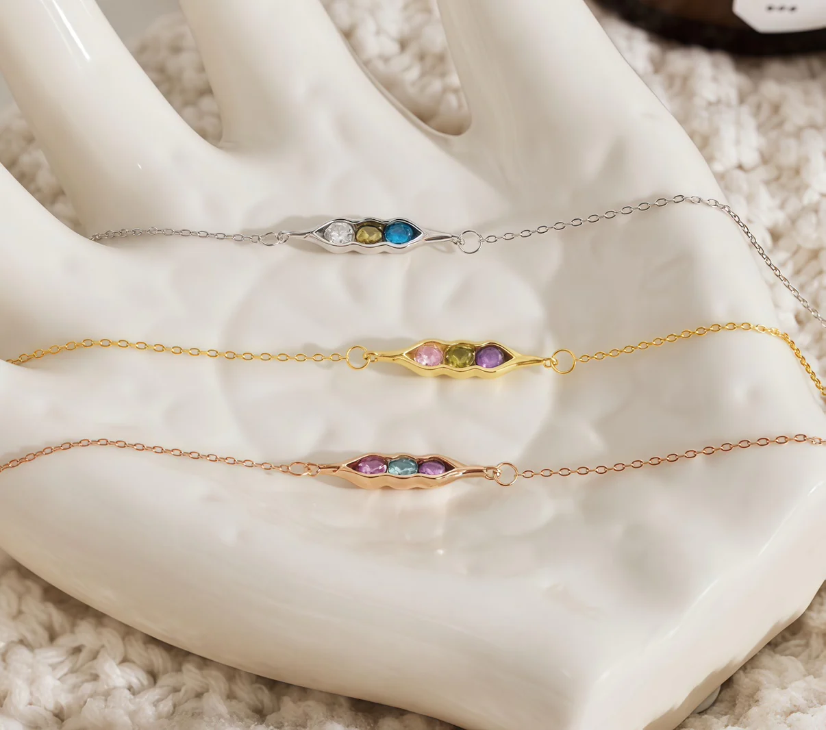 For Friend- We're Peas in a pod Birthstone Bracelet - Image 7