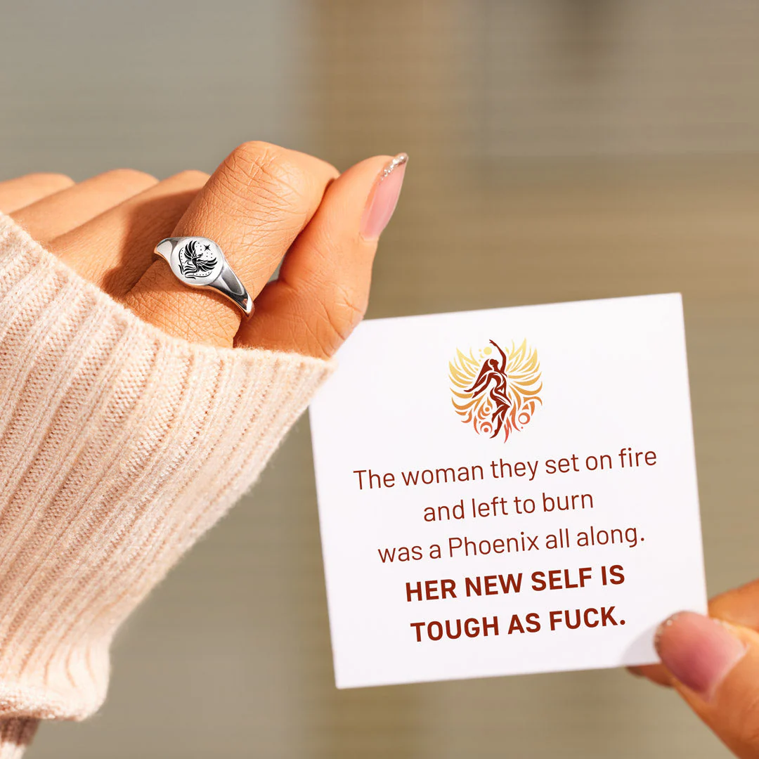 Tough As F♥ck Phoenix Signet Ring - Image 2