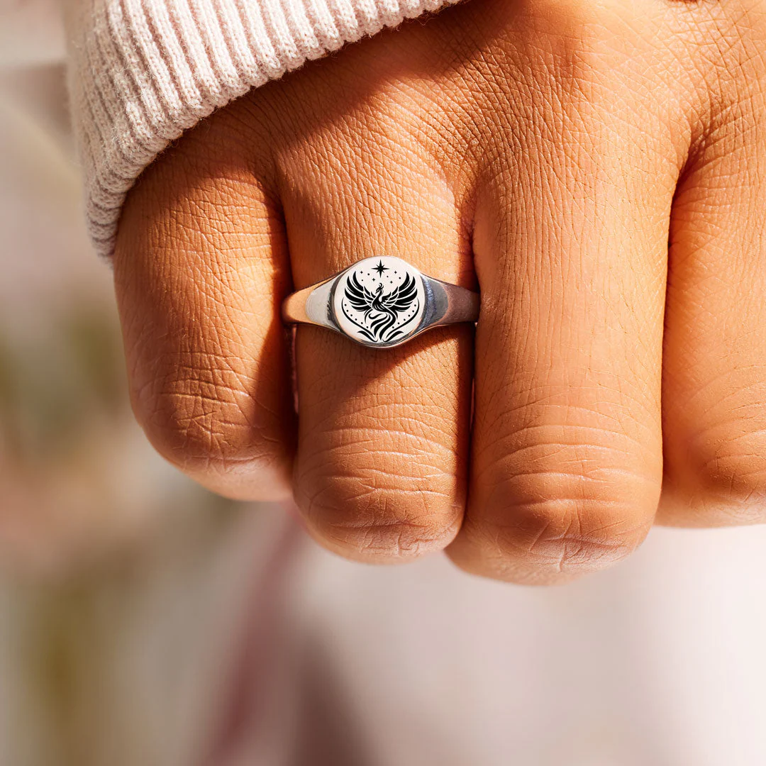 Tough As F♥ck Phoenix Signet Ring - Image 3