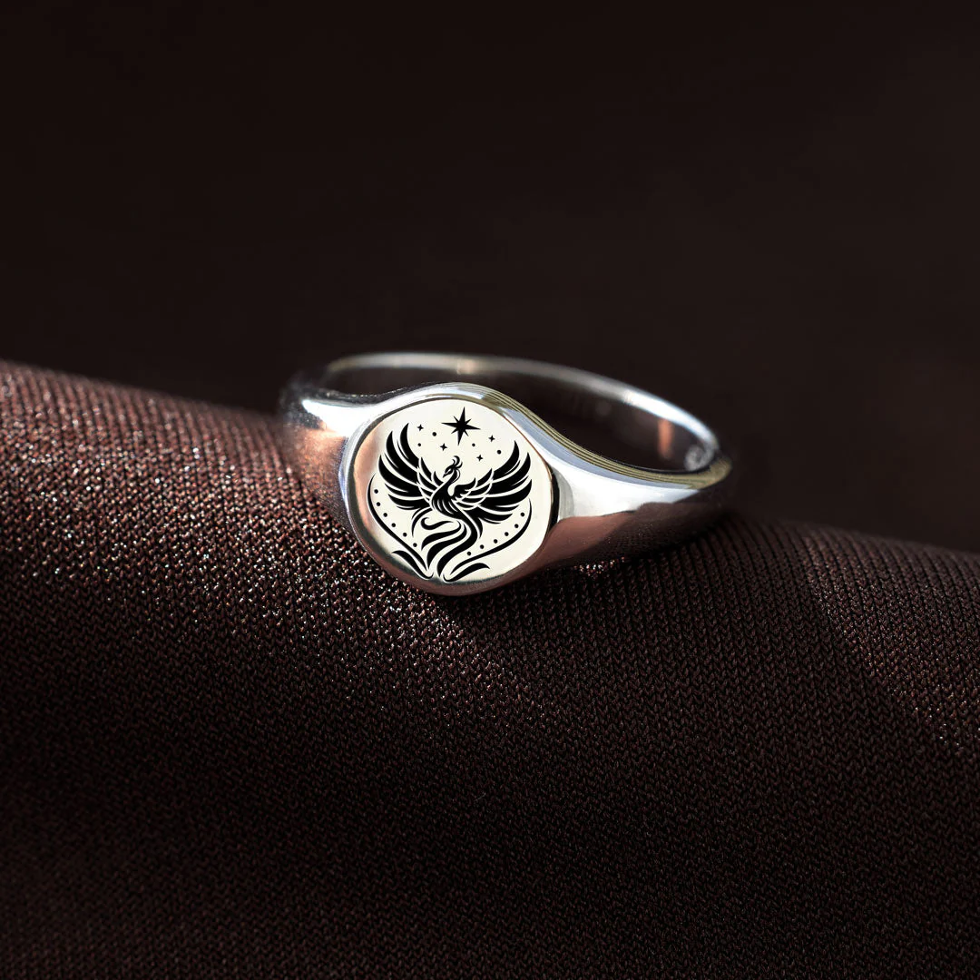 Tough As F♥ck Phoenix Signet Ring - Image 5