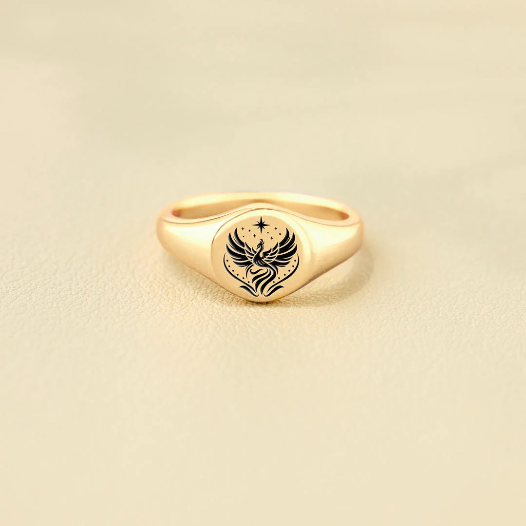 Tough As F♥ck Phoenix Signet Ring - Image 6