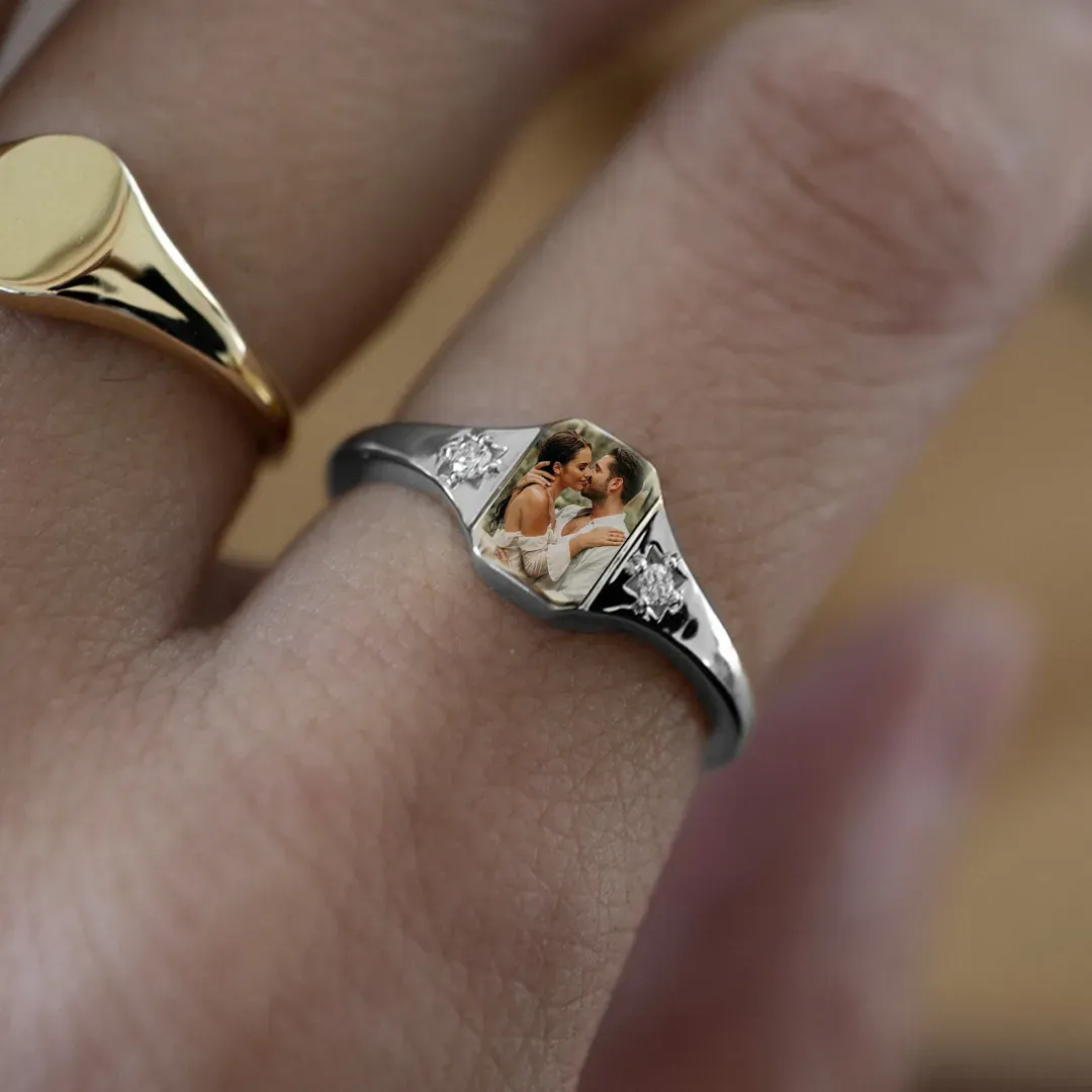For Love-Photo Birthstone Custom Ring - Image 10