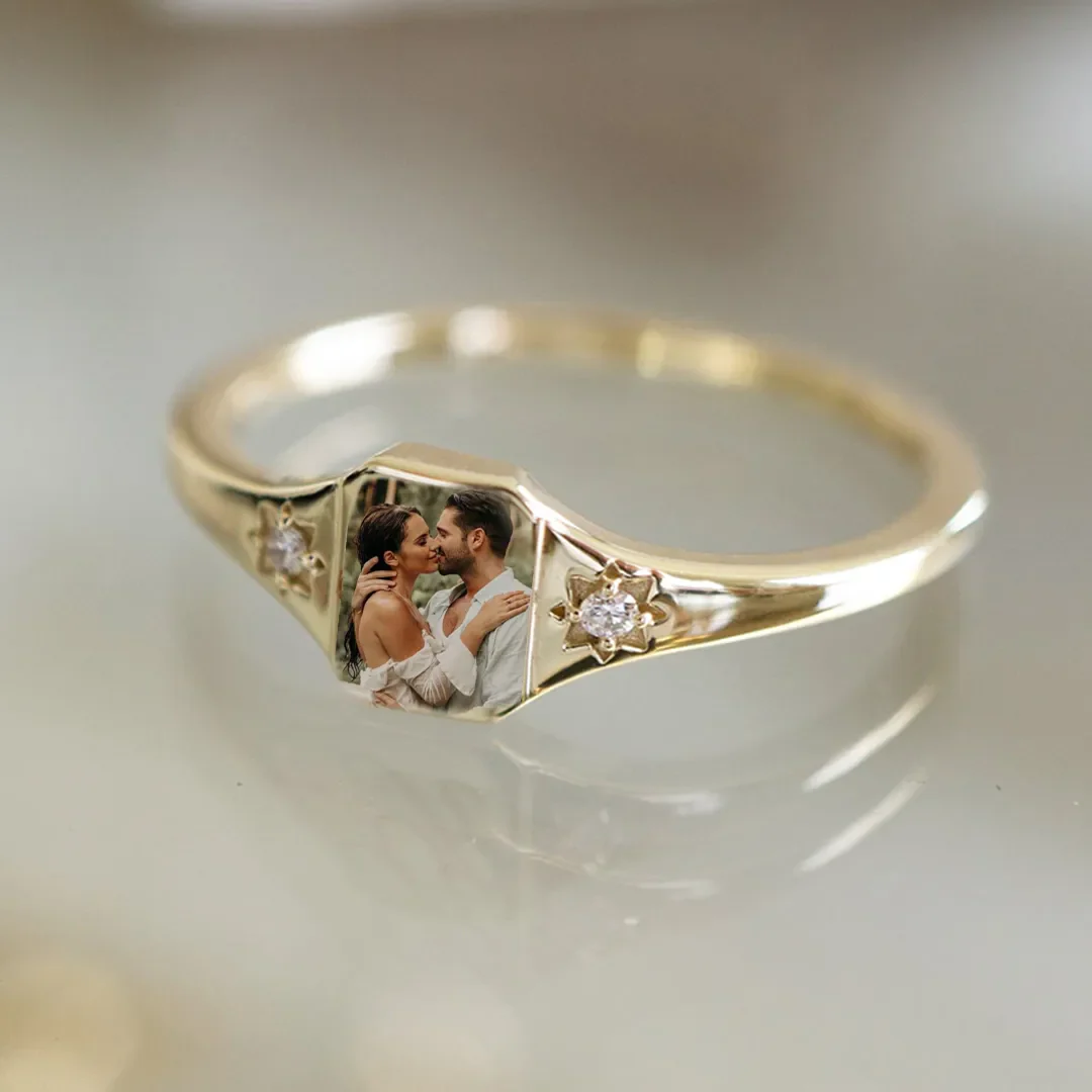 For Love-Photo Birthstone Custom Ring - Image 4