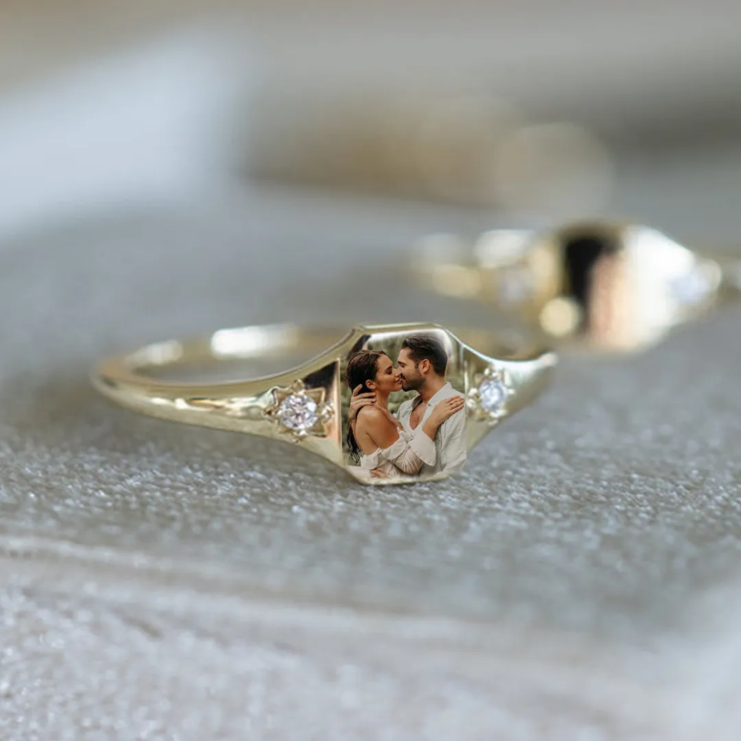 For Love-Photo Birthstone Custom Ring - Image 6