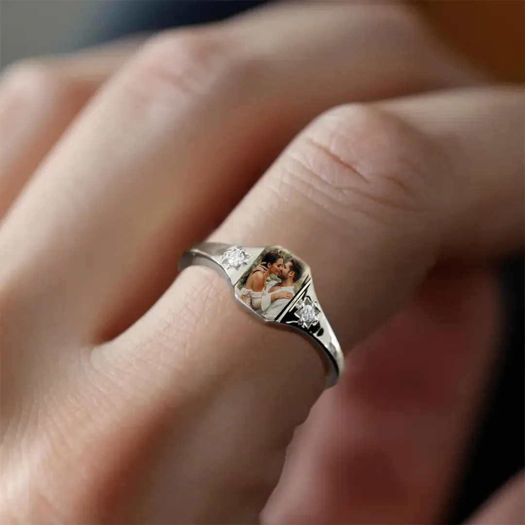 For Love-Photo Birthstone Custom Ring - Image 8