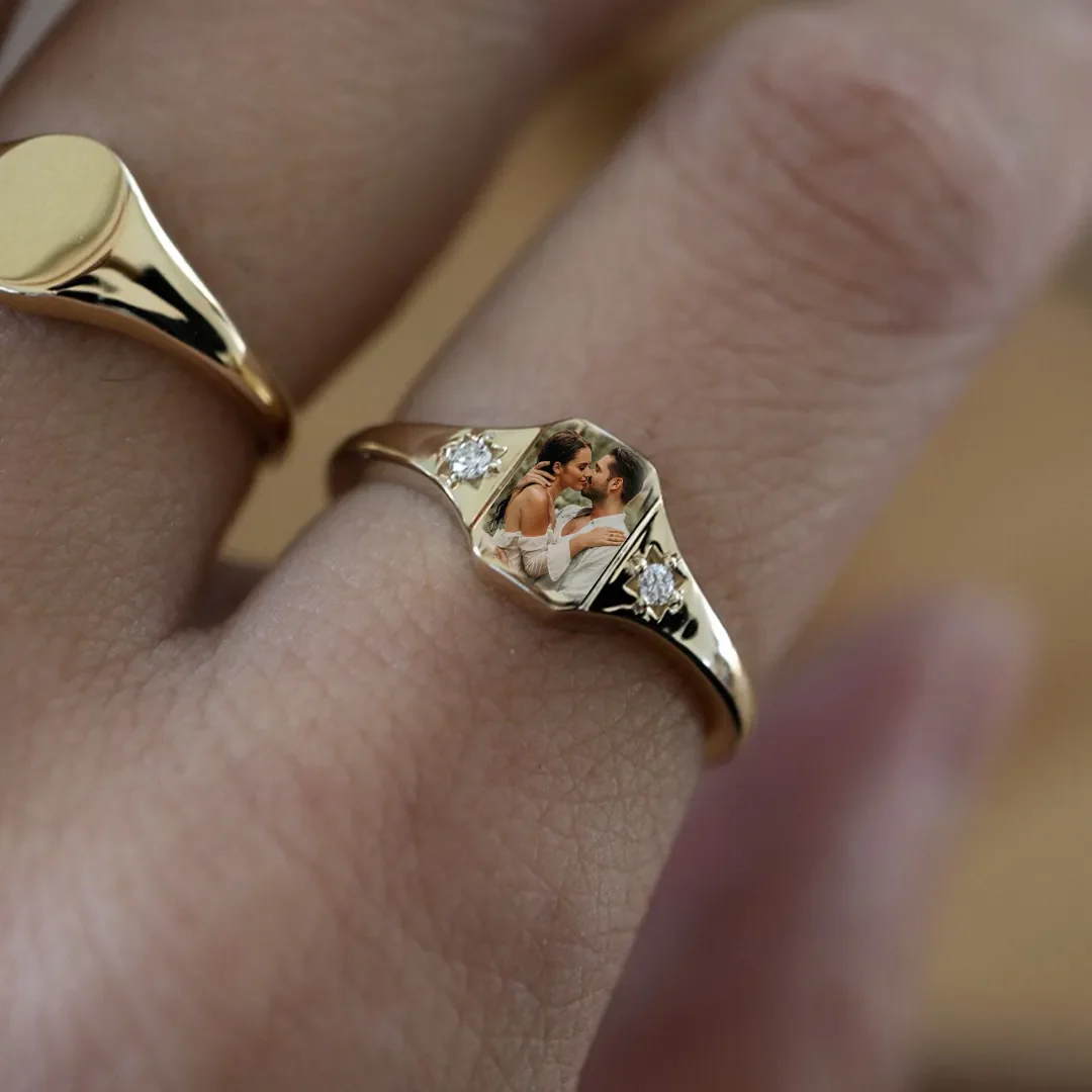 For Love-Photo Birthstone Custom Ring - Image 9